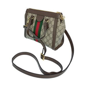 Gucci monogram Bag GG brown Supreme leather Ophidia Tote Shoulder Web
